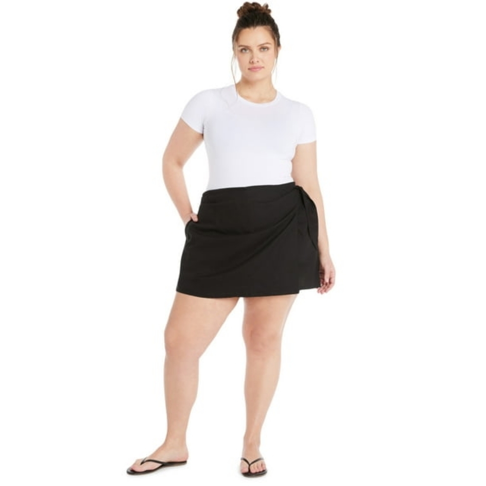 Nwt Terra & Sky Womens Plus Size Pull-on Faux Front Wrap Skort - Picture 3 of 9
